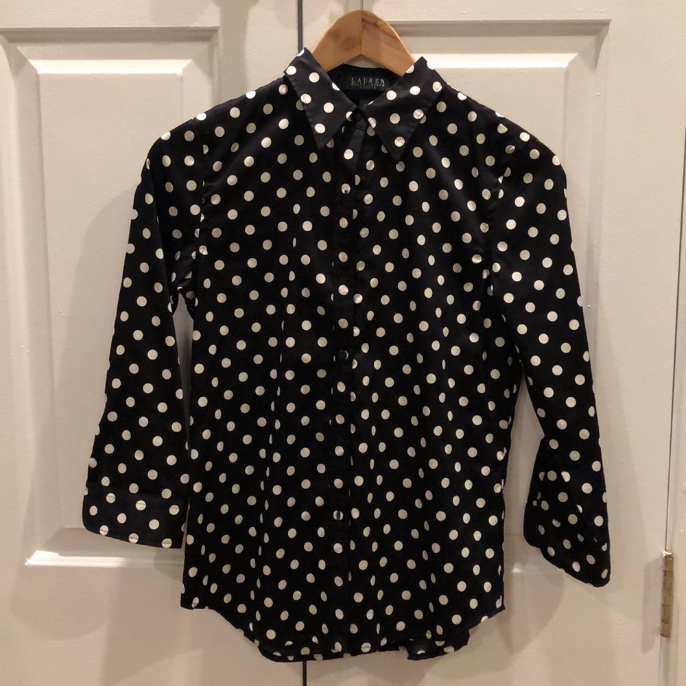 Pokadot button-down shirt